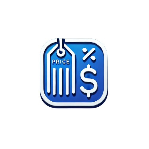 DALL E 2024 09 12 13.15.52 A modern minimalistic icon representing Pricing with a blue background. The icon should feature elements such as a price tag currency symbols or removebg preview